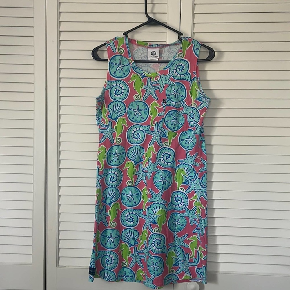 Simply Southern Sleeveless Floral Print Blue Dress size XS
